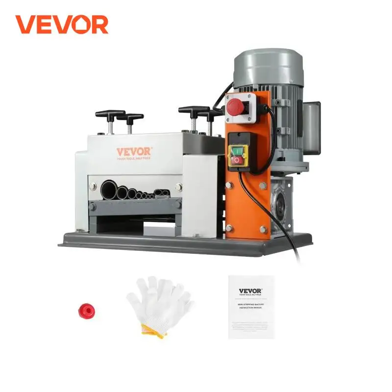 VEVOR Electric Wire Stripping Machine Cable Stripper Peeler 1500W 1.5-40mm 9 Channels with Double Blades Scrap Copper Recycling