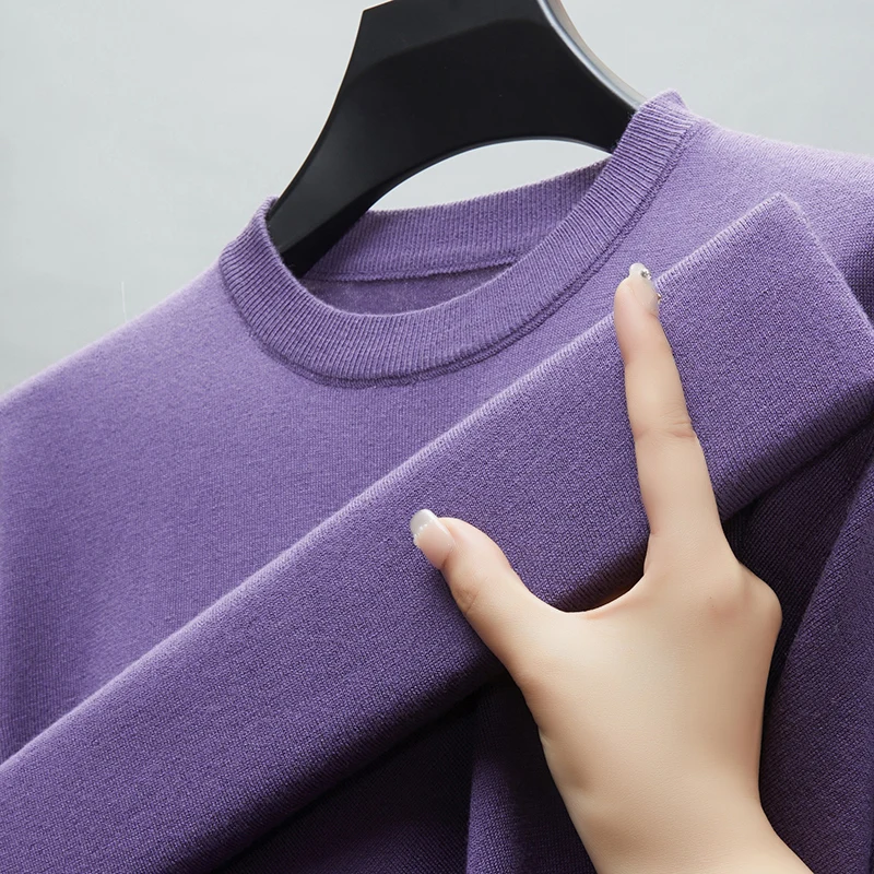 Men's Sweater Men Round Neck Knitted Pullovers Blended Wool Sweater Fall Winter Warm Men Jumper Slim Fit Casual Basic Model Tops