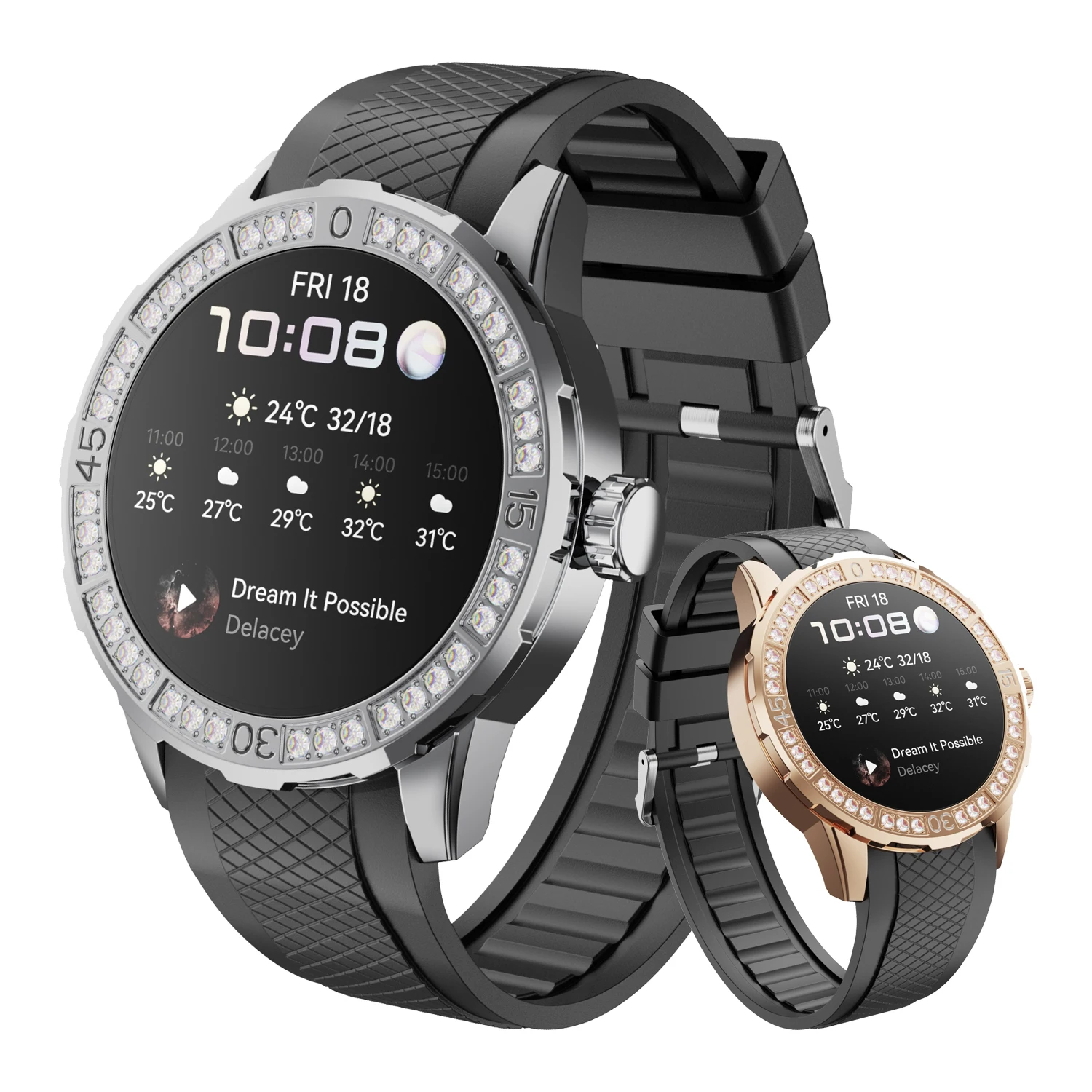 

Спортивные умные часы для фитнеса, 1,39-дюймовый HD-экран, алмазный циферблат, Bluetooth-вызов, мониторинг сердечного ритма, IP67, водонепроницаемые умные часы