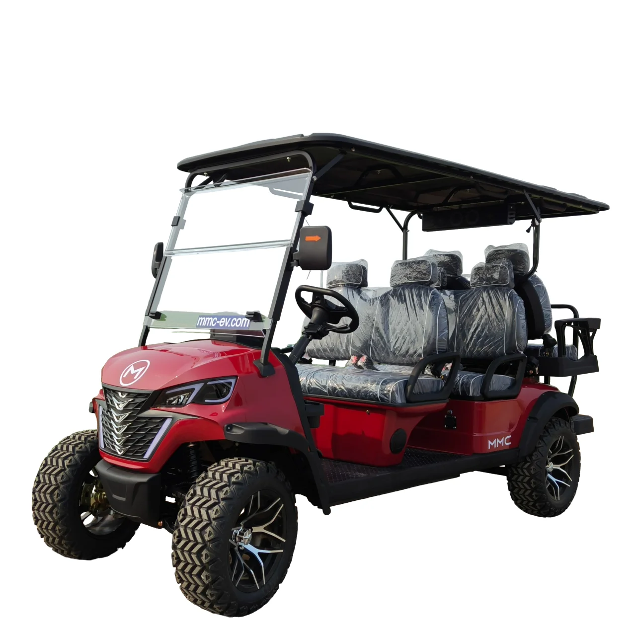 Speakers, Solar Panel, Electric Four Wheeler Buggy Utility Vehicle, Street Legal  6 Seat Electric Golf Cart