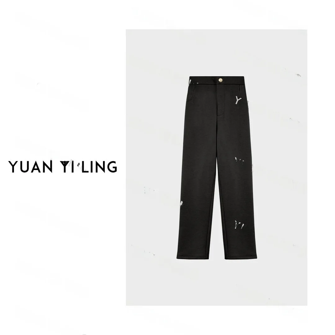 

Повседневные брюки из австралийской шерсти, ацетата и шелка, классические универсальные прямые брюки на зиму, модель 26