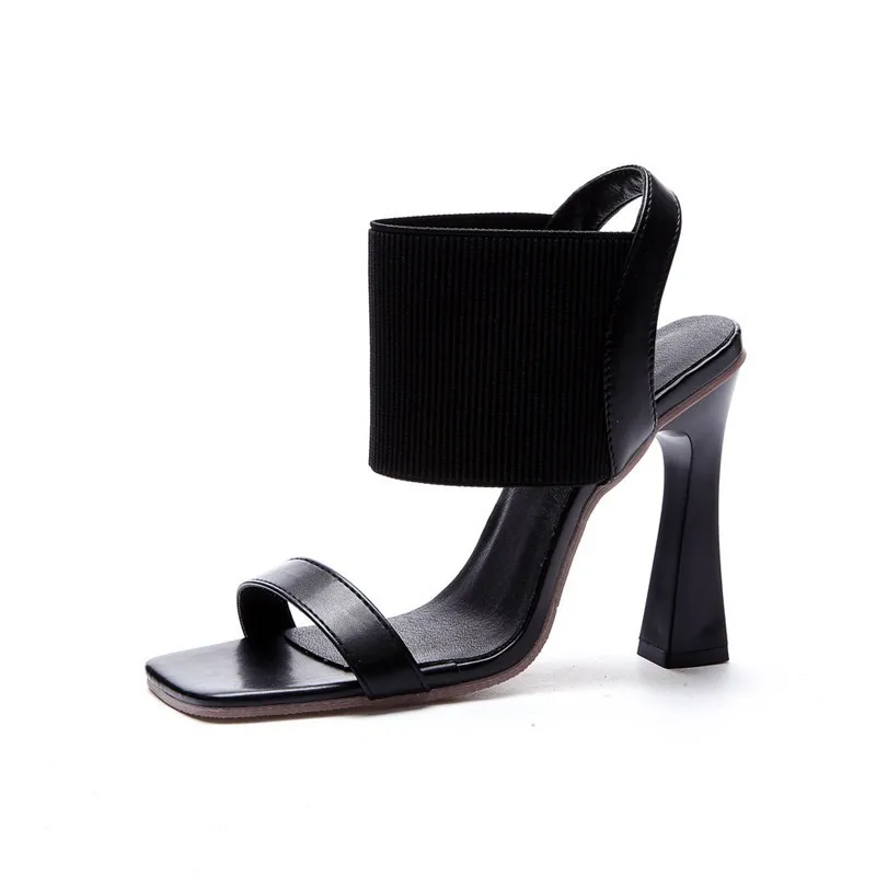 

Black New Summer Sandals Comfortable Versatile Open-toe High-heeled Sandal Casual Outdoor Solid Color Plus Size Shoes Sandals