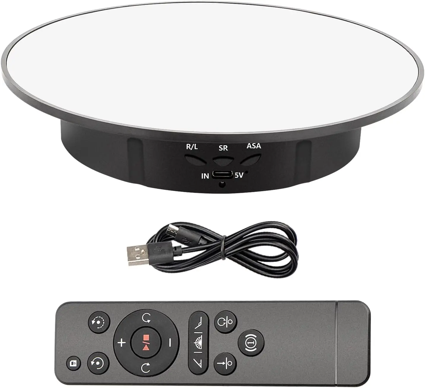 Présentoir rotatif à 360 °, plateau tournant motorisé avec télécommande pour miroir supérieur de 7.9 pouces, alimenté par Usb pour l'exposition de produits photographiques