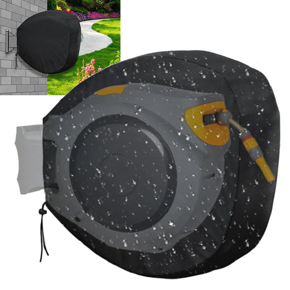 210D Outdoor Retractable Wall Mount Hose Cover Garden Dust Cover Garden Hose Protective Cover Gardening Tools 55x55x30cm