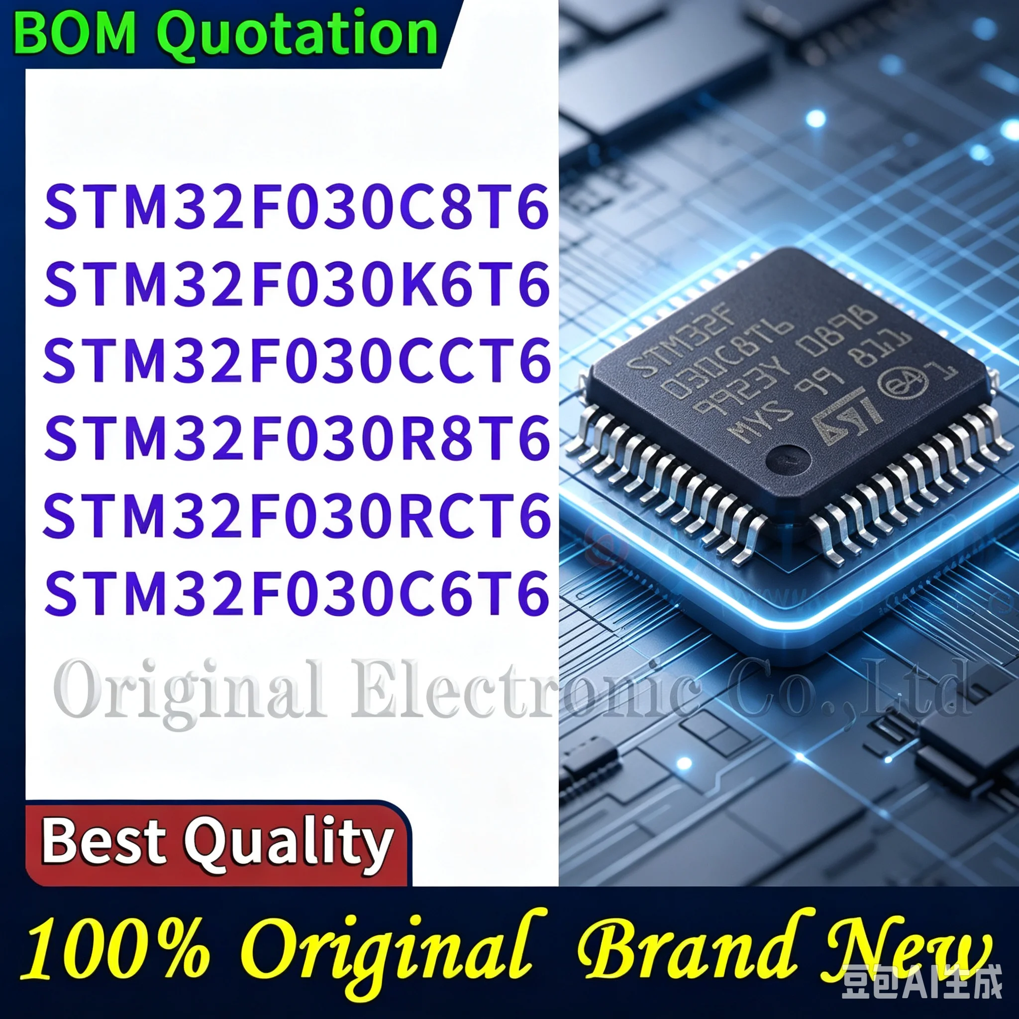 STM32F030K6T6 STM32F030C8T6 STM32F030CCT6 STM32F030R8T6 STM32F030RCT6 STM32F030C6T6 In stock Laptop repair parts