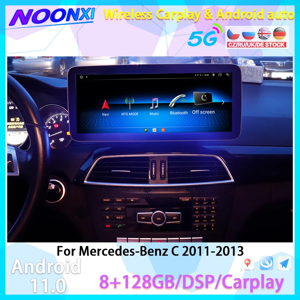 

Автомагнитола Carplay, 8 ГБ + 128 ГБ, Bluetooth, для Mercedes-Benz C 2011-2013, GPS-навигация, головное устройство, мультимедийный плеер, автостерео, Android, 2 DIN