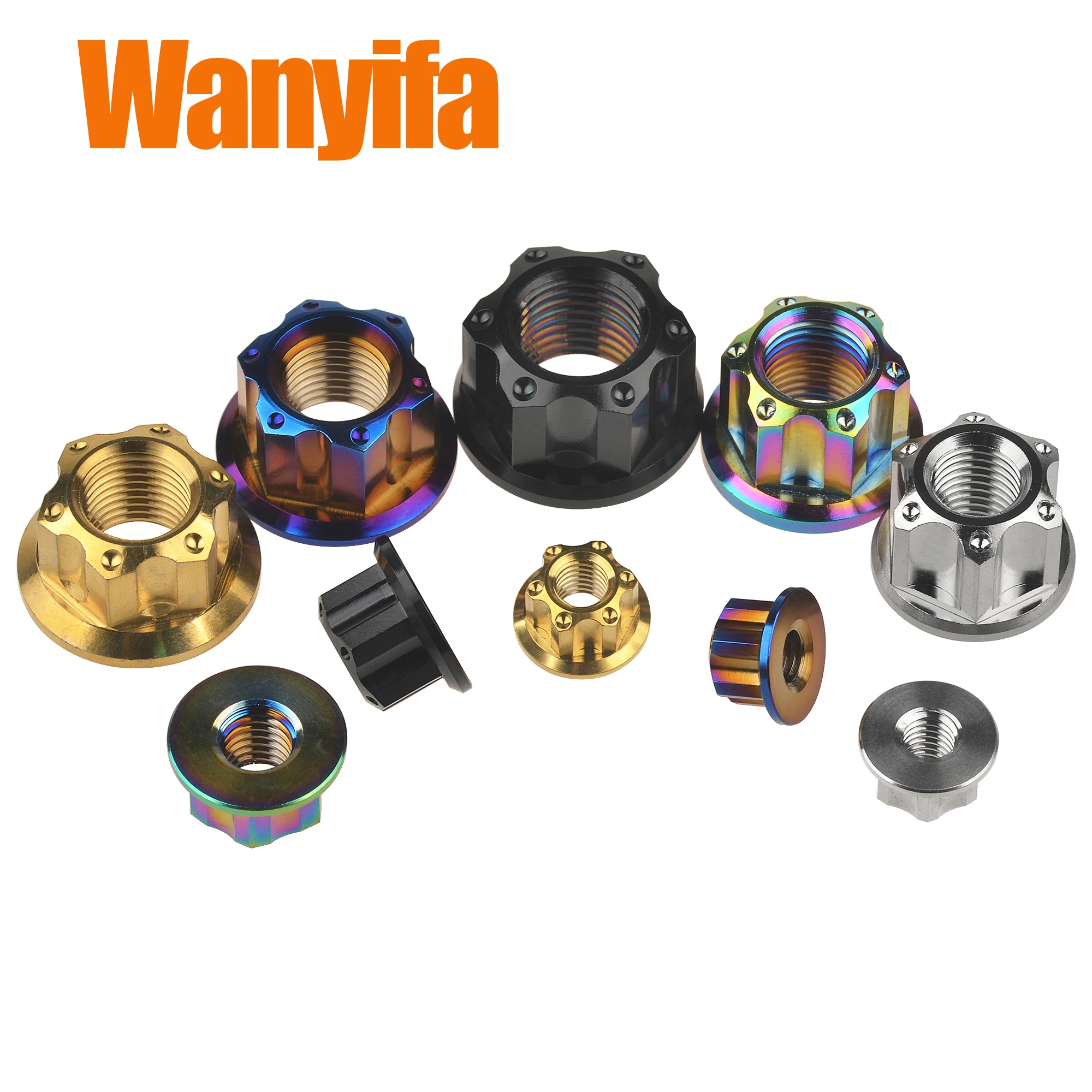 Wanyifa dado in titanio M6/M8/M10/M12/M14/M16 tappo a bullone fantasia per accessori moto 6 pezzi