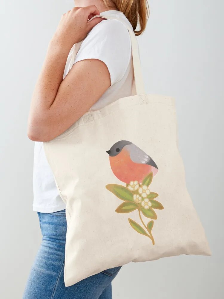 

Eurasian bullfinch 2 Tote Bag female bag reusable shopping bag Canvas eco folding