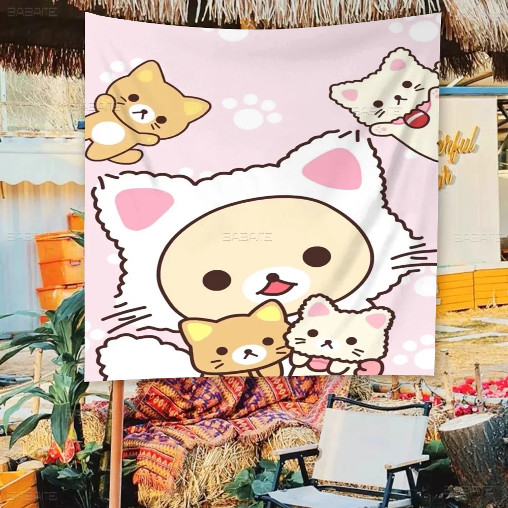 Cute Cartoon R-Rilakkuma DIY Flag For Family Group Photo Living Room Home Dorm Decor Wall Art Decor Banner