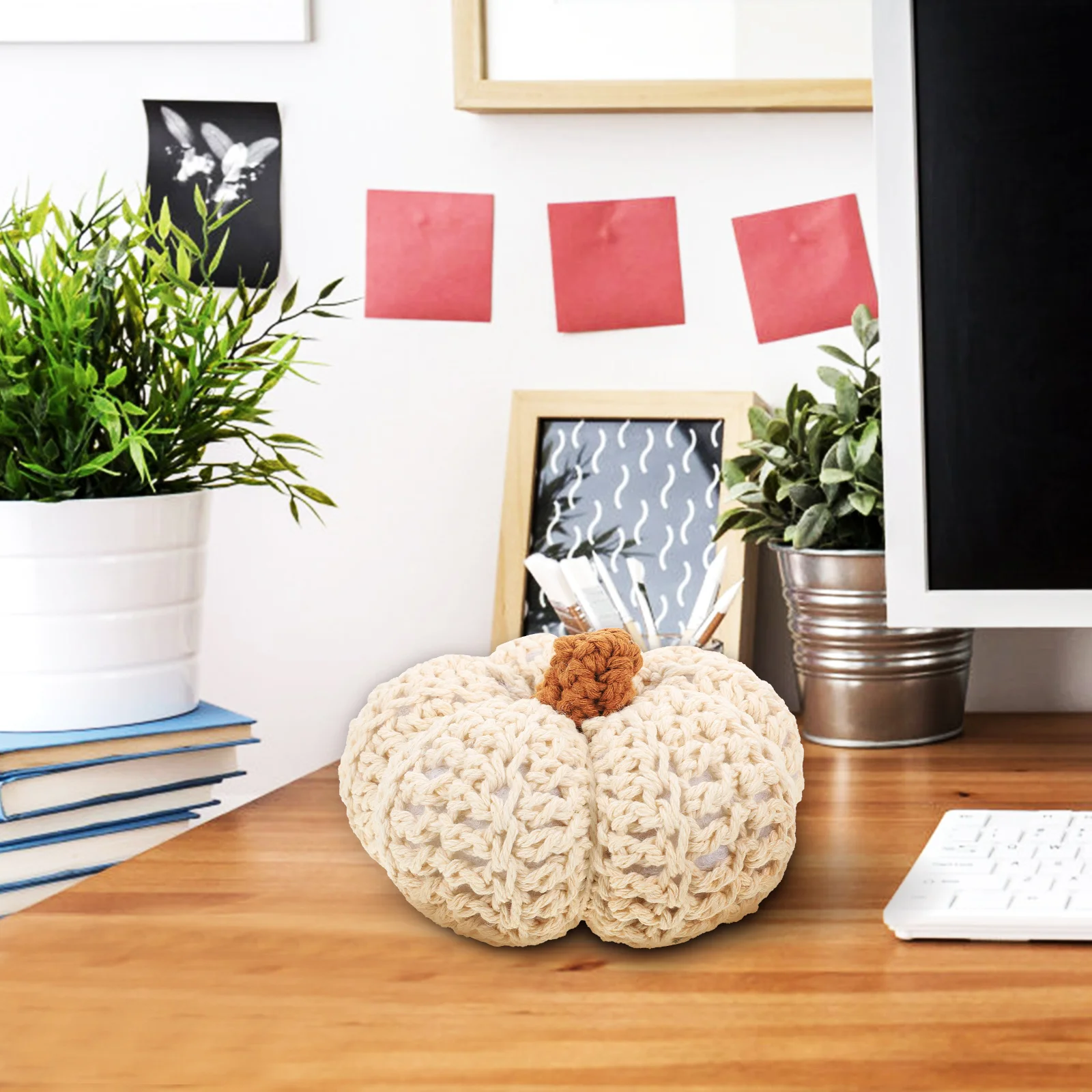 

Handmade Woven Pumpkin Ornament Cotton Rope Thanksgiving Decor For Home Tabletop Mantle Desktop Harvest Festival