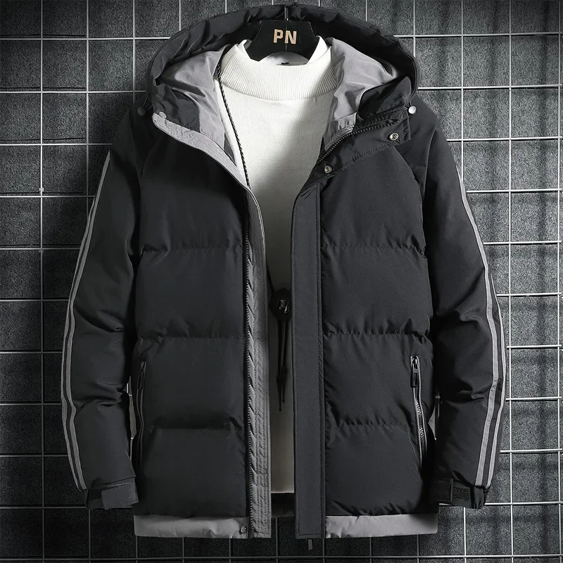 2023 Autumn and Winter New Fashion Trend Hooded Cotton-Padded Jacket Men's Casual Loose Comfortable Thick Warm Large Size Coat