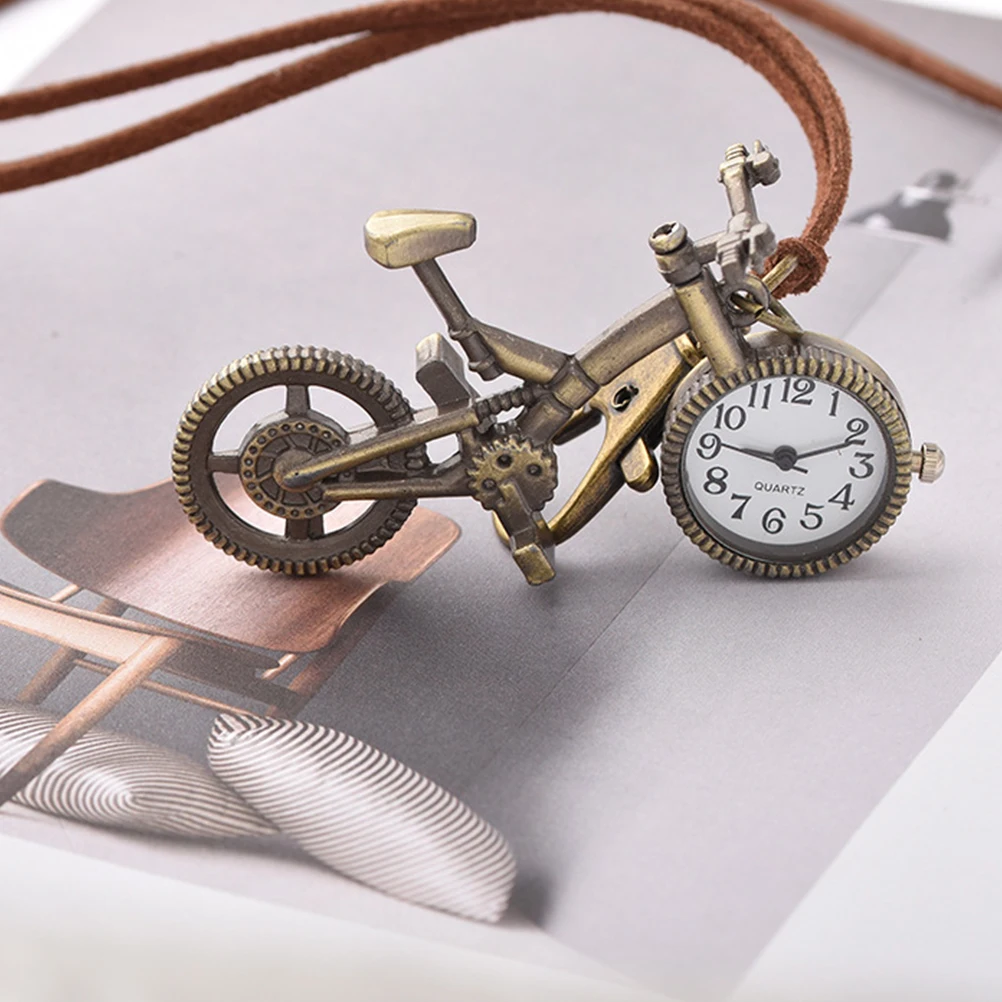 

Vintage Pocket Watch Retro Bicycle Shaped Hanging Clock Decorative Elegant Craft Gifts Display