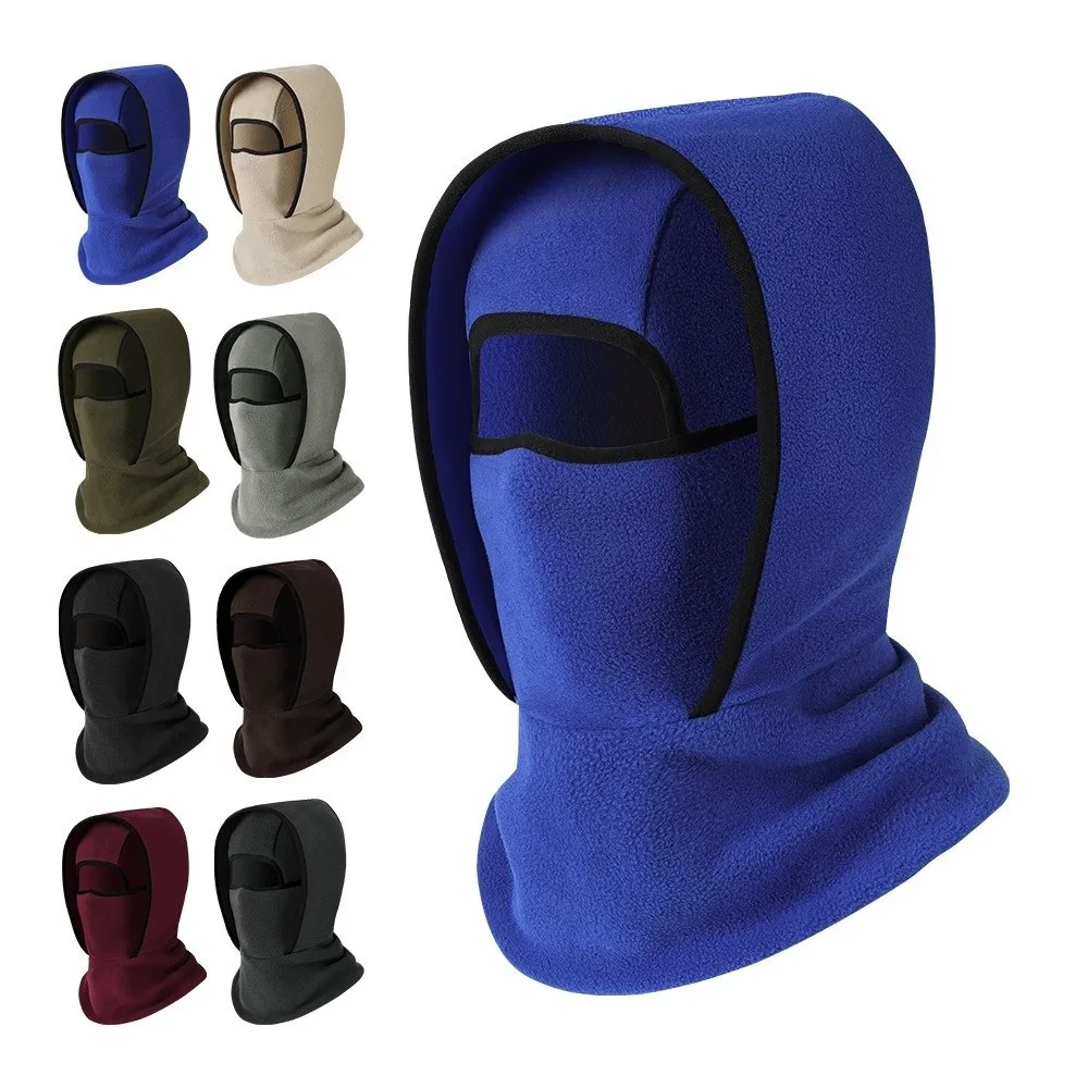 New Windproof Full Face Mask Thermal Warm Double Layer Fleece Full Face Neck Breathable Mesh Balaclava Cycling