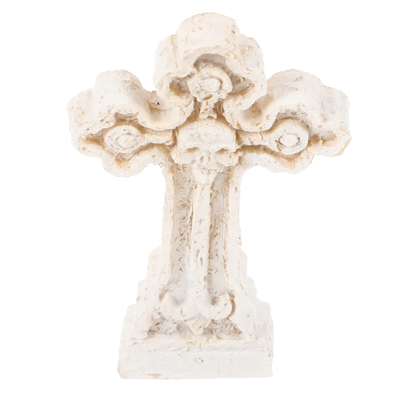

2pcs Cross Tombstone Decor Resin Miniature Headstone For Cemetery Yard Outdoor Indoor Sacred Memorial Ornament