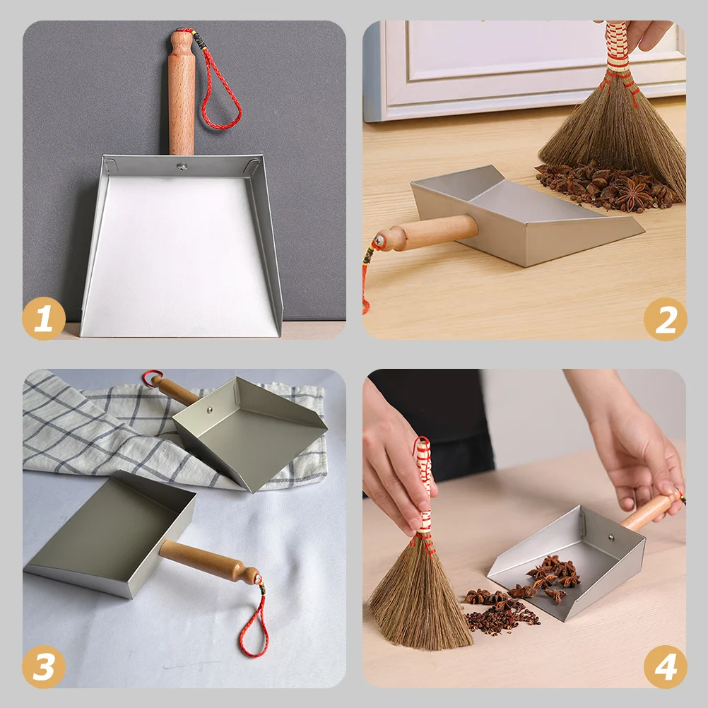 Dustpan Stainless Steel Tabletop Small Dustpans Metal for Home Children Kitchen Light Covers