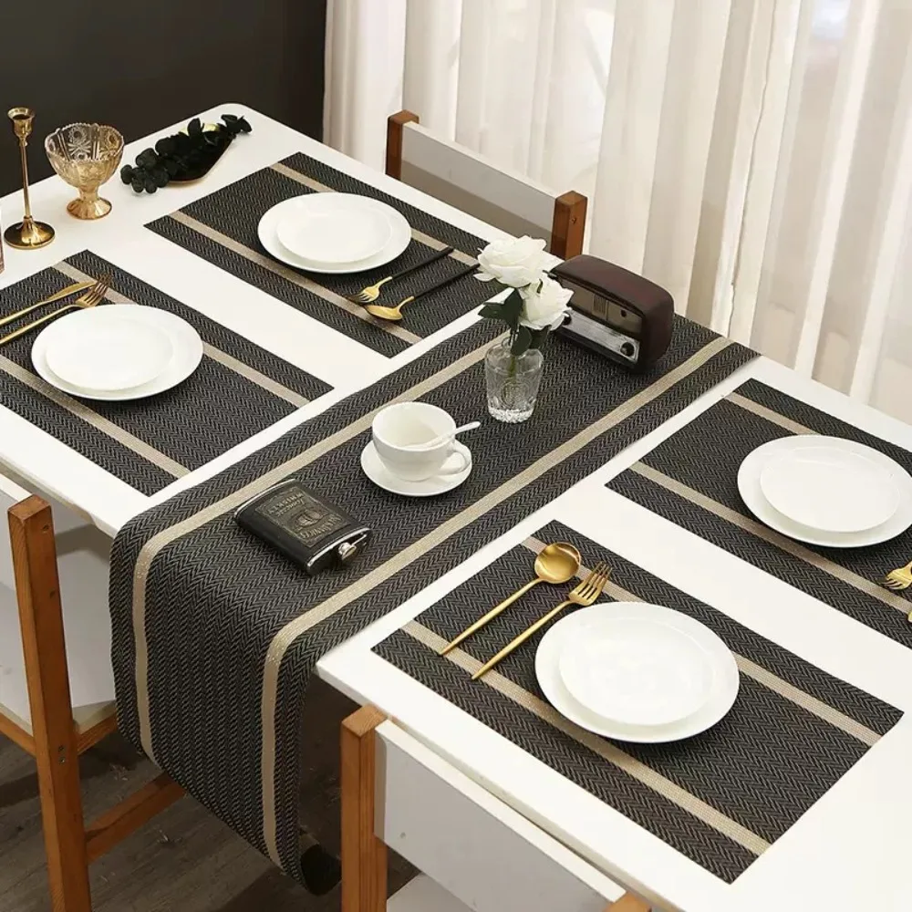 

Placemat Waterproof PVC Table Runner Anti Slip Oil-resistant Table Cloth Anti-scalding Stain-resistant Desk Cover Party Supplies