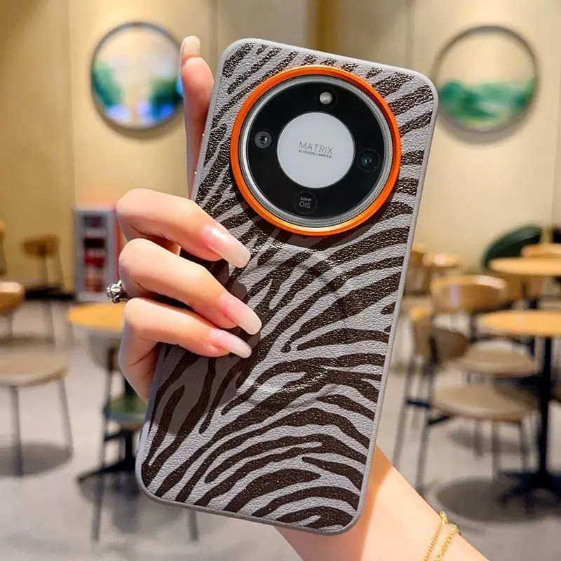 

New Magnetic Phone Case for Honor Magic7 Pro x70 GT Pro Zebra Pattern Drop-Resistant Protective Cover