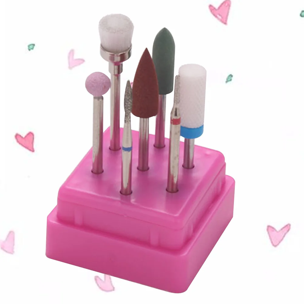 

7pcs Polishing Set Grinding Head Kit For Manicure Brush Tool Professional Nail Art Salon Use Portable Case Included Nail Art