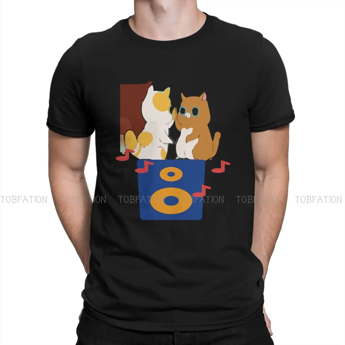 Cakey Cat  Fashion TShirts Gabby's Dollhouse Gabby Cartoon Men Graphic Pure Cotton Tops T Shirt O Neck