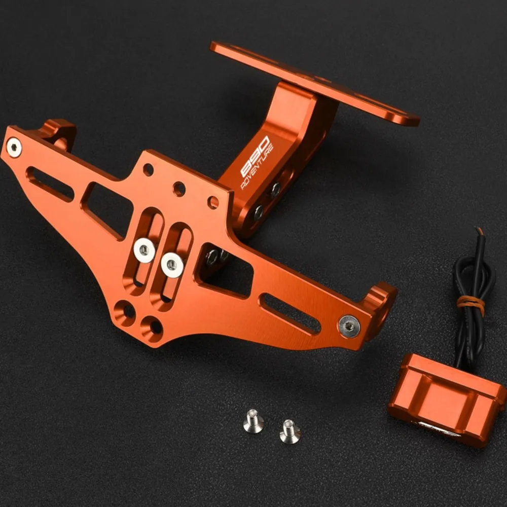 

For 890 ADVENTURE 890 ADV 2019 2020 2021 2022 2023 2024 Aluminium Motorcycle License Plate Holder Bracket LED Turn Signal Light