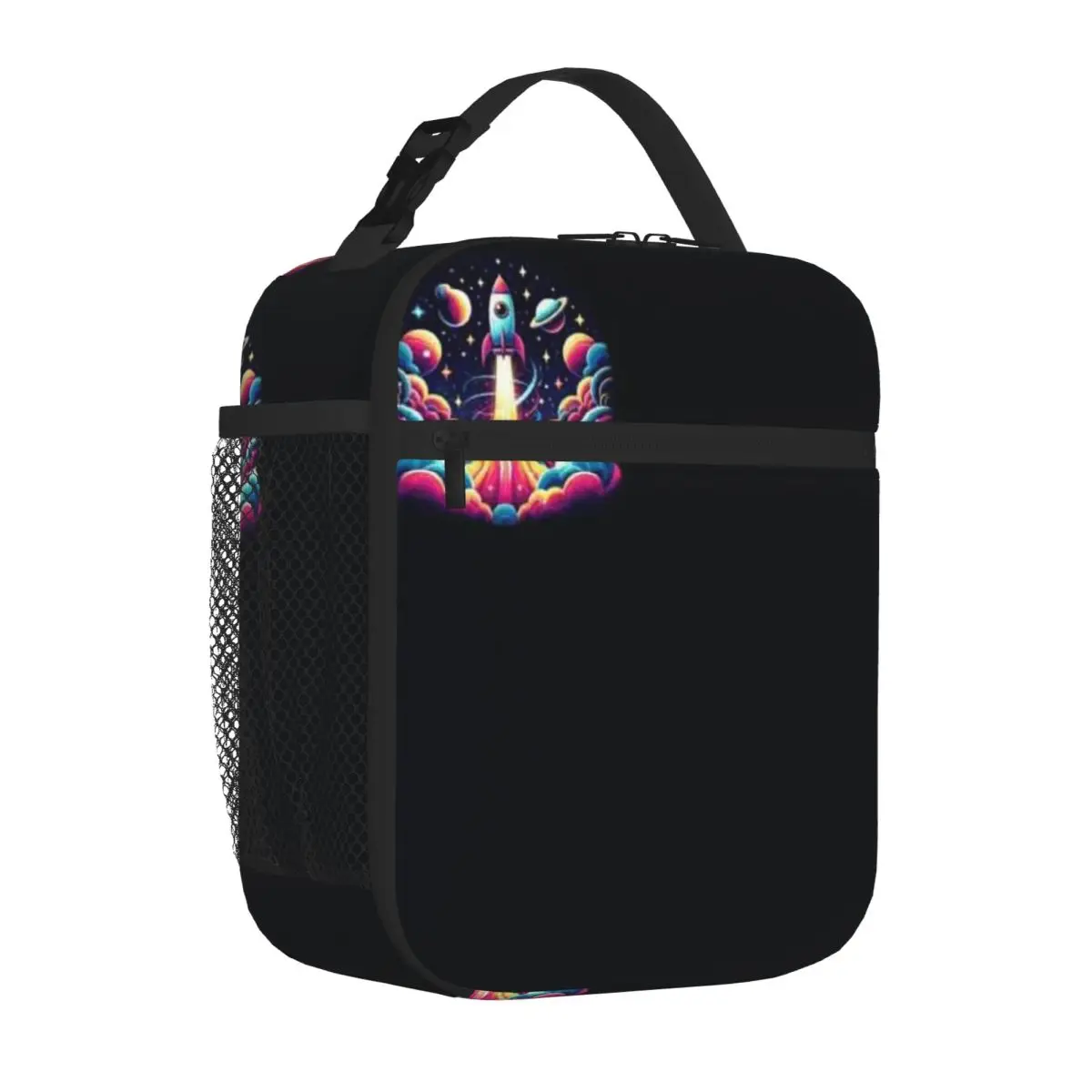 Bestselling Rocket Launch Vibrant Cosmic Journey School Style Student Lunch Bag Short Journey Durable Lunch Bag