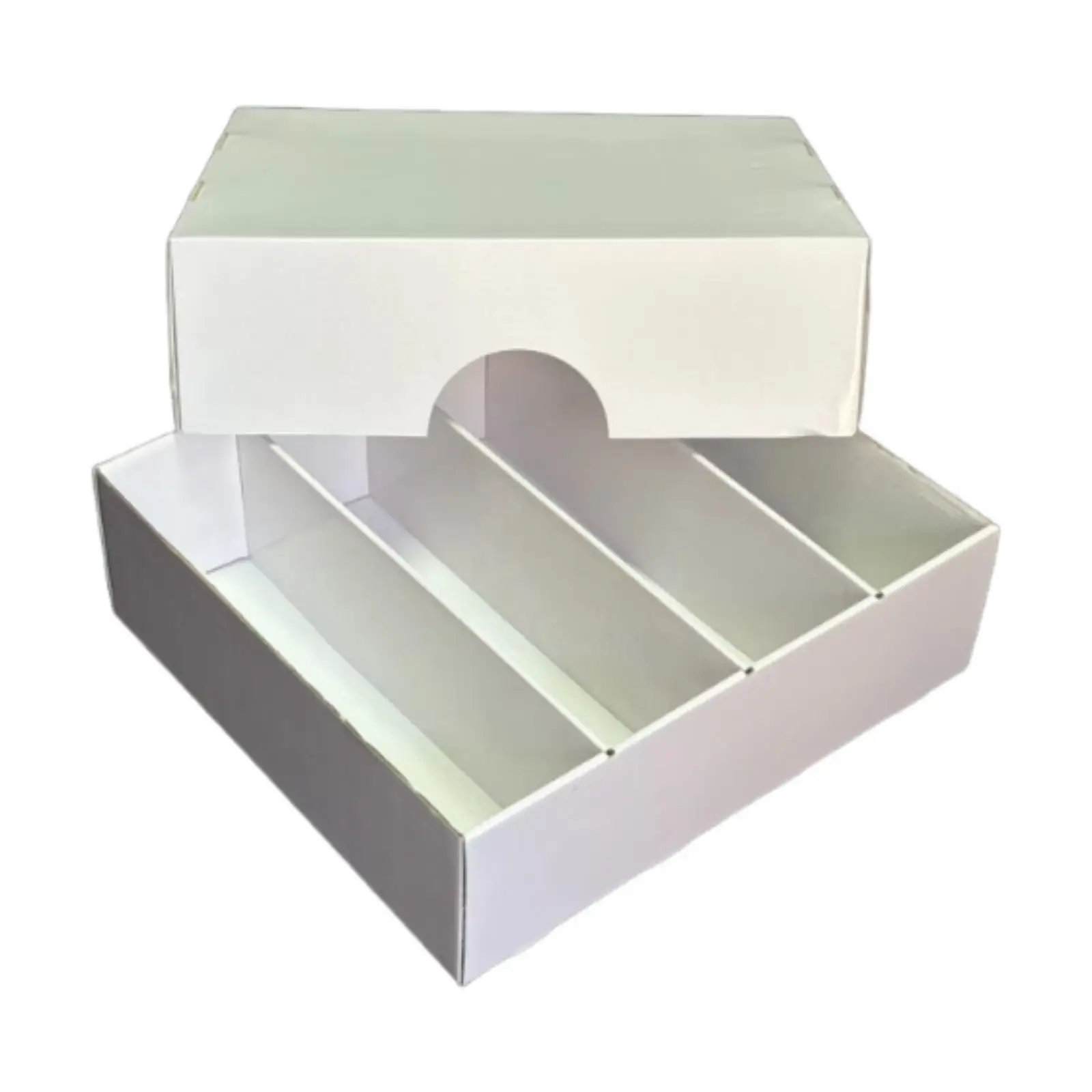 Trading Card Storage Box,Compact Desktop Storage Space Saving with Dividers,White Sports Card Box Collection for Card Games