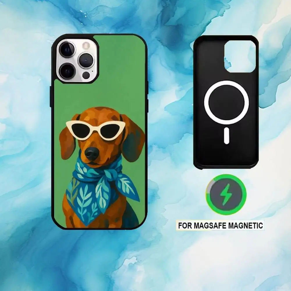حافظة هاتف Doggo العصرية لهاتف iPhone17,16,15,14,13,12,11 Plus، Pro Max Magnetic للشحن اللاسلكي Magsafe