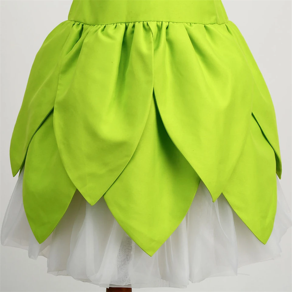 New Children\'s Halloween Cosplay Party Tinker Bell Costume Girls Green Elf Fairy Princess Dress Christmas Boys Peter Pan Outfits