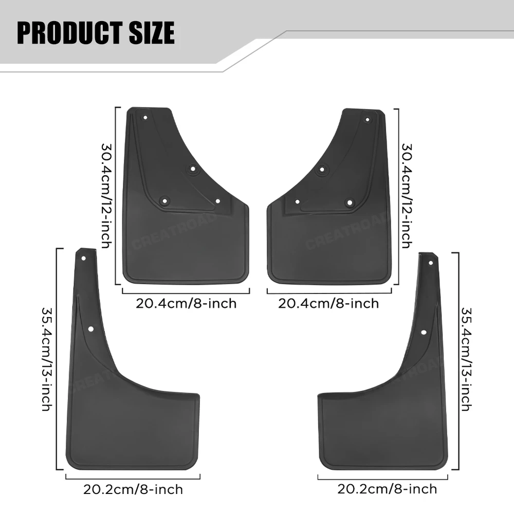 Custom Fit 4PCS Mud Flaps for Suzuki Jimny JB64 JB74 2019 2020 2021 2022 2023 2024 2025 No Drilling Splash Guards Fender