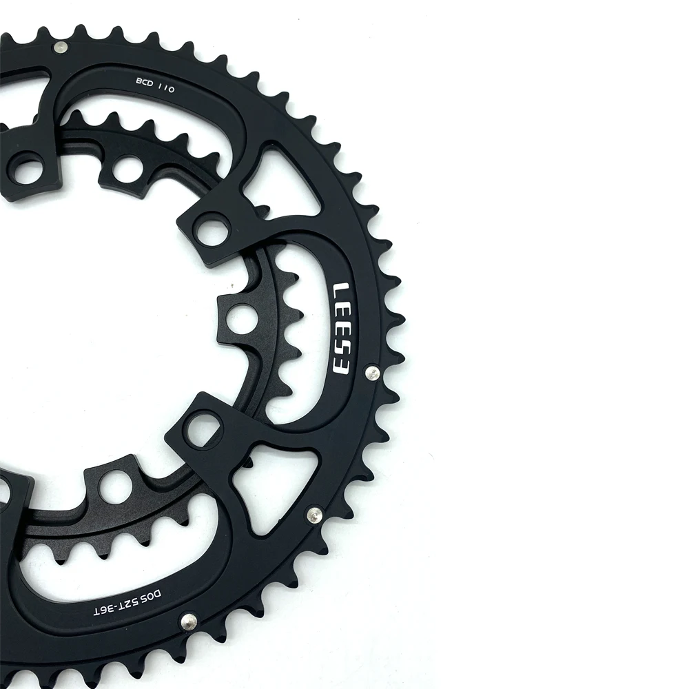 AEROWERK Leese Rennrad-Kettenblatt 110BCD Kettenblatt 50-34T 52-36T 53-39T, 5-Arm Fahrradkurbel Kettenrad BCD110 – Detail 2