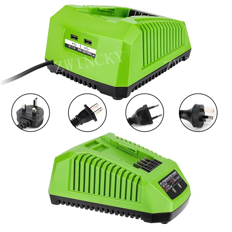 NEW With USB port Portable Battery Charger For Greenworks 40V Li-ion Battery Charger Electric Tool Drill Saw Battery Charger