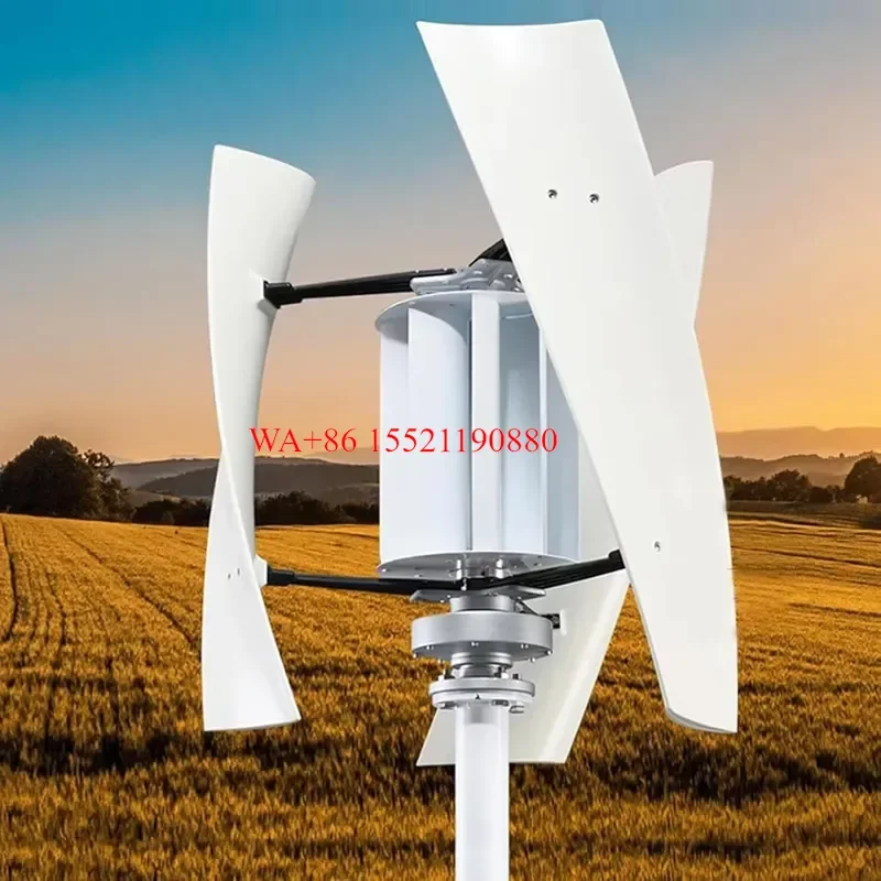 WMWMNU Customizable Vertical Wind Turbine Generator Set 300W to 200kW Optional Low Wind Speed Start Renewable Energy System