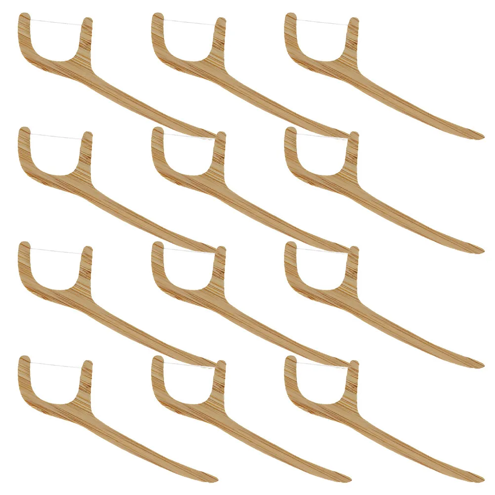 

20Pcs Bamboo Floss Picks Eco Friendly Dental Flosser Slide Easily Between Teeth Remove Trapped Food Particles for Healthier Gums