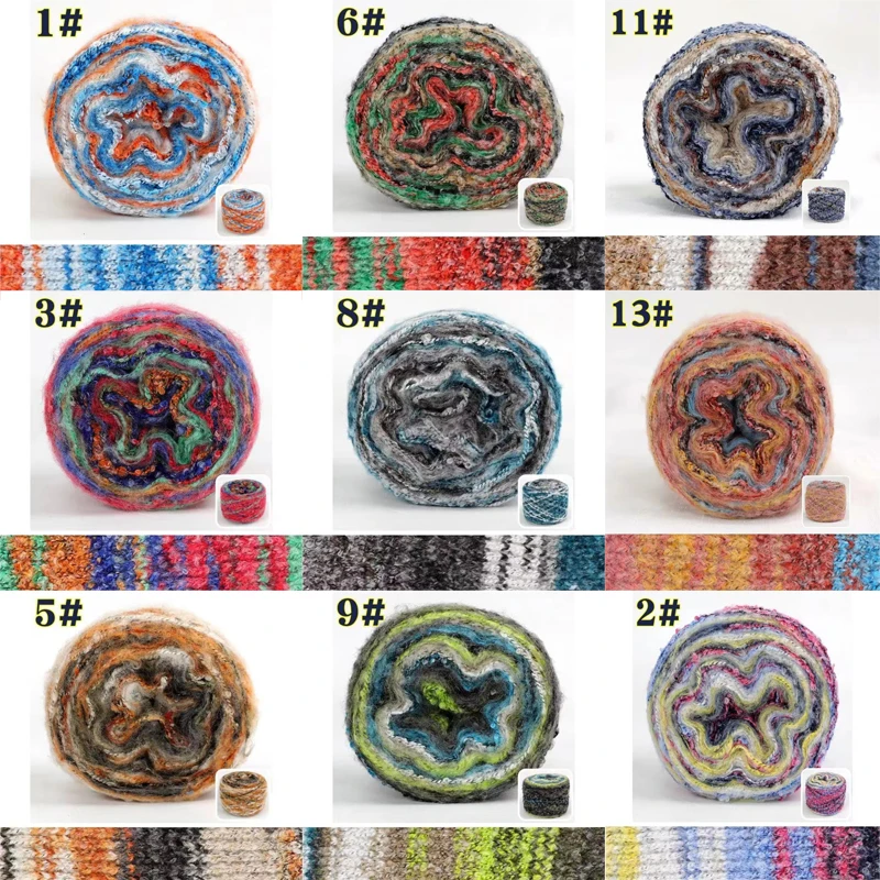 

50g/ball Rainbow Gradient Color Yarn Cotton Blend Soft Yarns Oil Painting Hand Woven Wool Yarn For Hat Scarf Sweater
