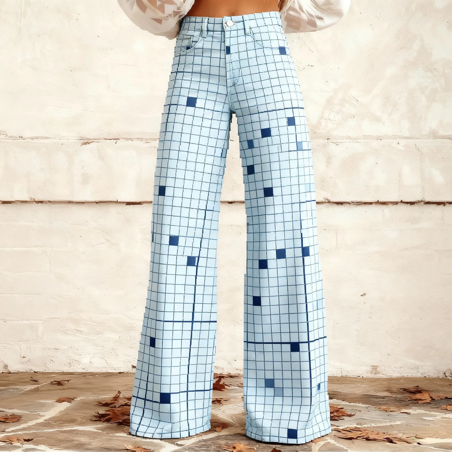 

spring summer plus size brand female women girls high waist streetwear wide leg pants