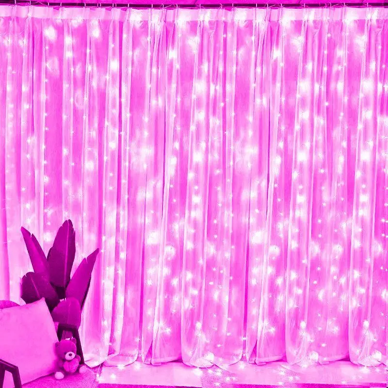 Imagem -05 - Led Garland Curtain Lights com Controle Remoto Lâmpadas Fada Corda Usb Modos Casamento Natal Casa Quarto 3m 6m