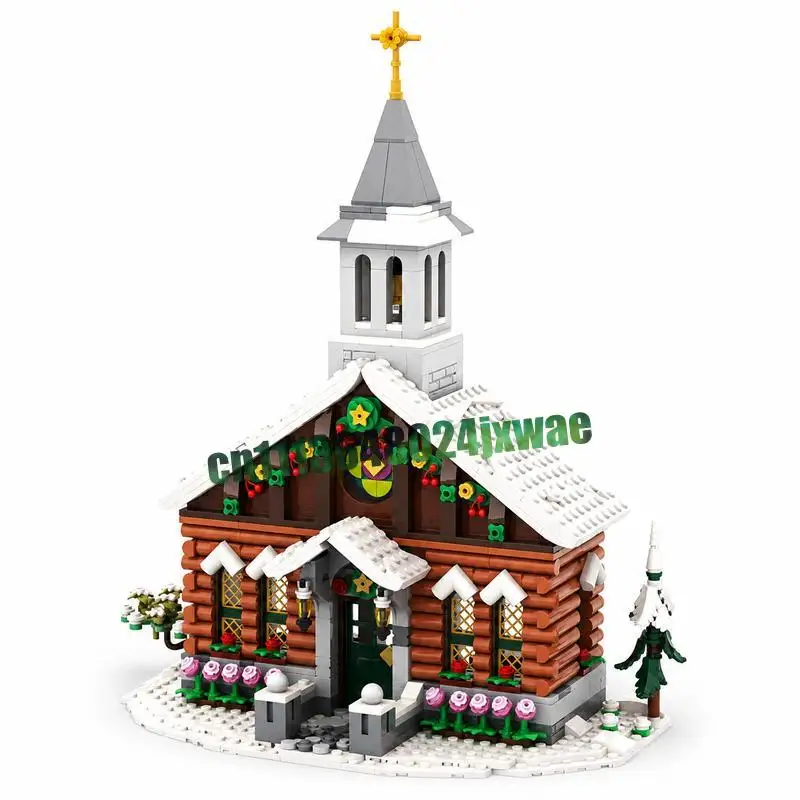 960Parts Alpine Log Chapel Mountain MOC Building Blocks Custom Assembly DIY Creative Model Puzzle Educational Toy Popular Gift