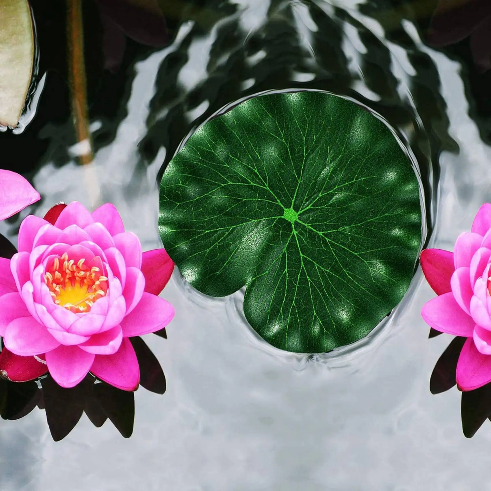 CQMF-45 Pieces 5 Kinds Artificial Floating Foam Lotus Leaves Lily Pads Fake Foliage Pond Decor For Pool Aquarium Decoration