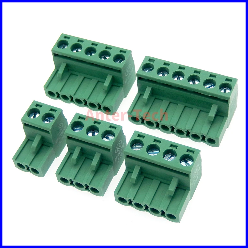 5SETS 2EDG 2/3/4/5/6/7/8/9 pin screw terminal block connector 5.08MM pitch PLUG + Straight PIN HEADER SOCKET for pcb 2p 3p 4p