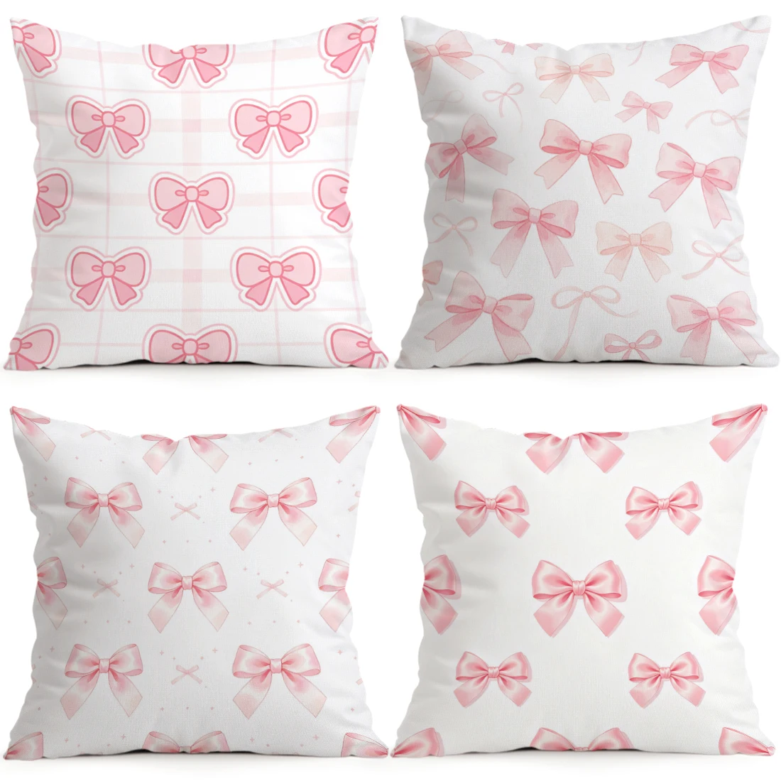 Pink Bow Pillowcase Printed Polyester 40/45/50cm Throw Pillowcover Decorative Sofa Cushion Pillowslip Home Decor