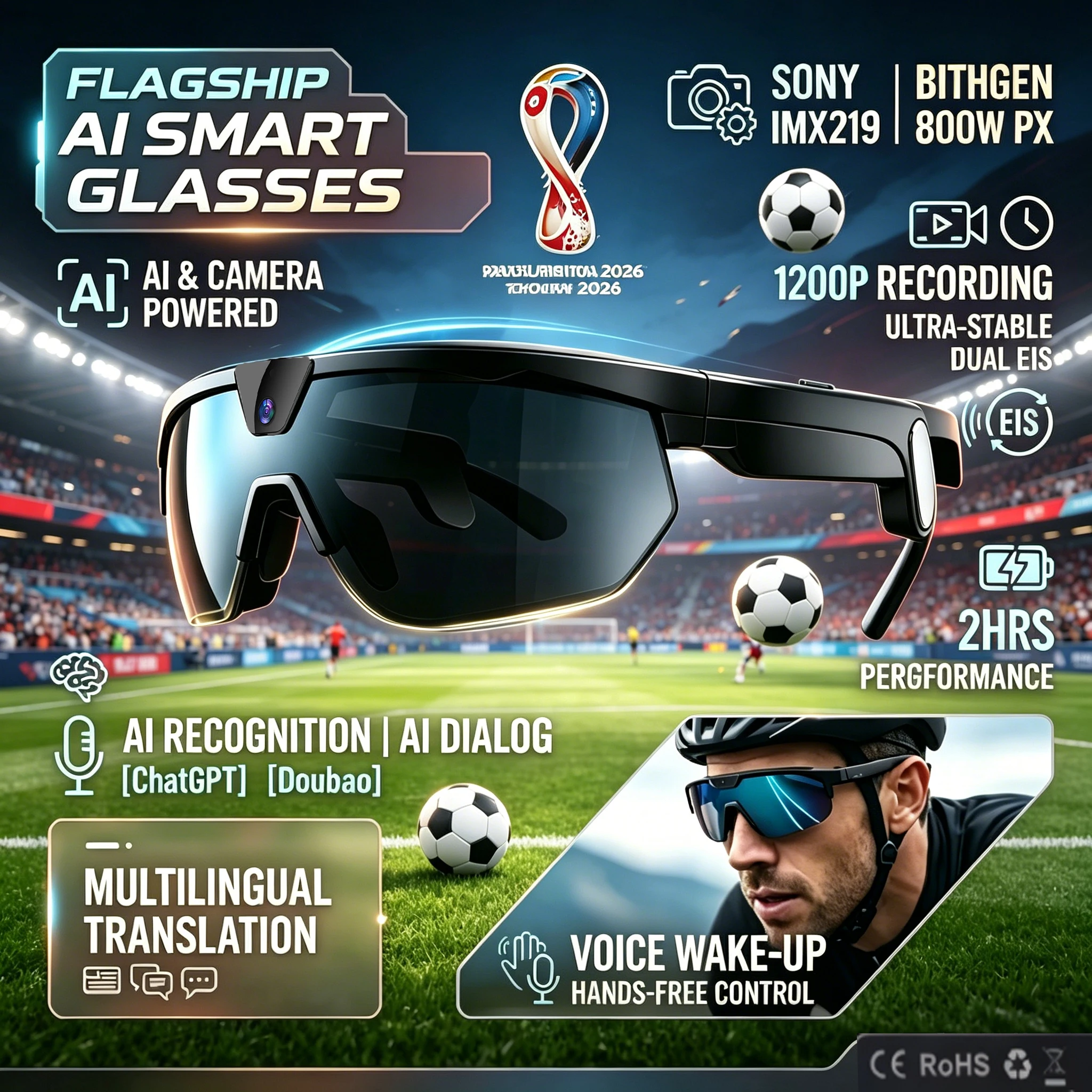 Gaming Speaker - Kacamata Kamera AI Baru 30MP Foto