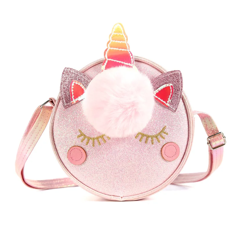 

2023 New Fashion Children Girls Shoulder Bag Cute Unicorn Animals Messenger Bag Kids Keys Coin Purse Cute Princess Mini Handbag