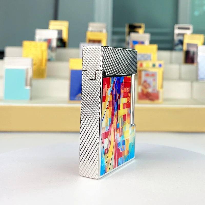 

New commemorative edition luxury butane lighter single and double flame flat tone natural paint smoker L2 series 19011