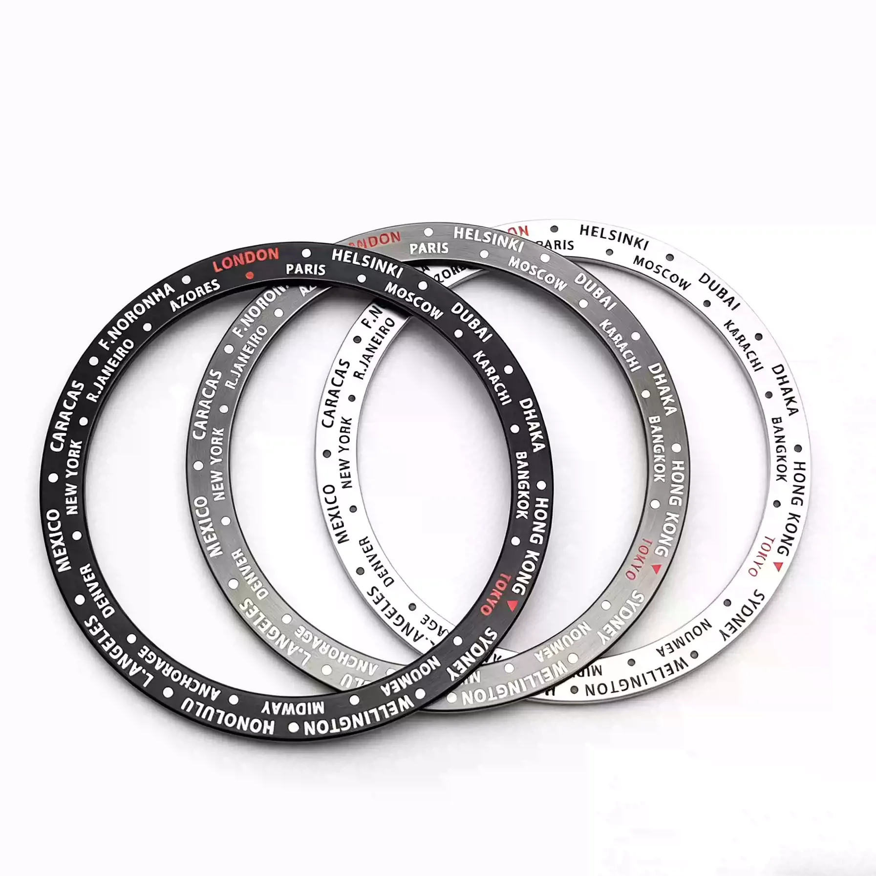Aluminum Watch Bezel Insert 38mm to 31.5mm Flat Ring London Numerals Watch DIY Replacement view 2