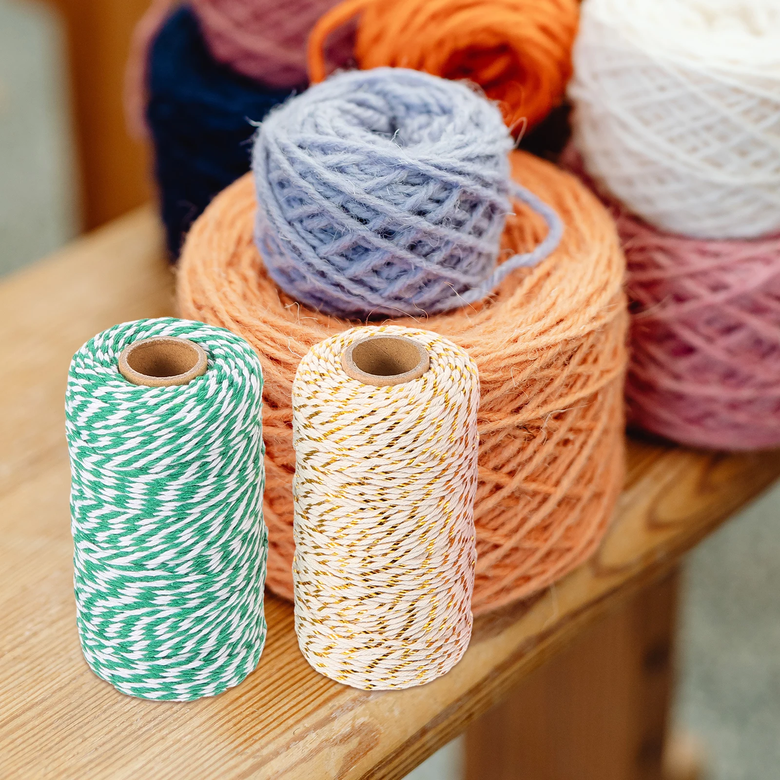 

3Pcs Colorful Double Color Cotton Rope Twine String 2mm Pack Roll for Gift Wrapping Crafts Decoration Quilting Tapestry