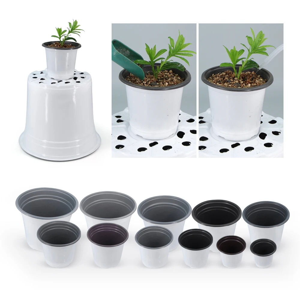 White Soft Plasticc Flowerpot Cultivation for Home Garden Succulent Plants Pots Fall Resistant Tray Simple Planting Seedling Cup