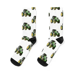 Green yellow tractor Socks sheer Stockings compression Mens Socks Women's