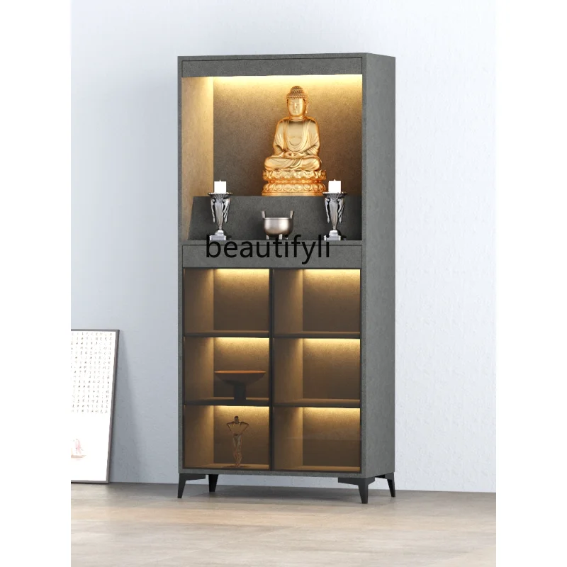 Modern Minimalist Buddha Cabinet Household Altar Clothes Closet Altar Statue Cabinet Buddha Shrine God of WealthCustomization