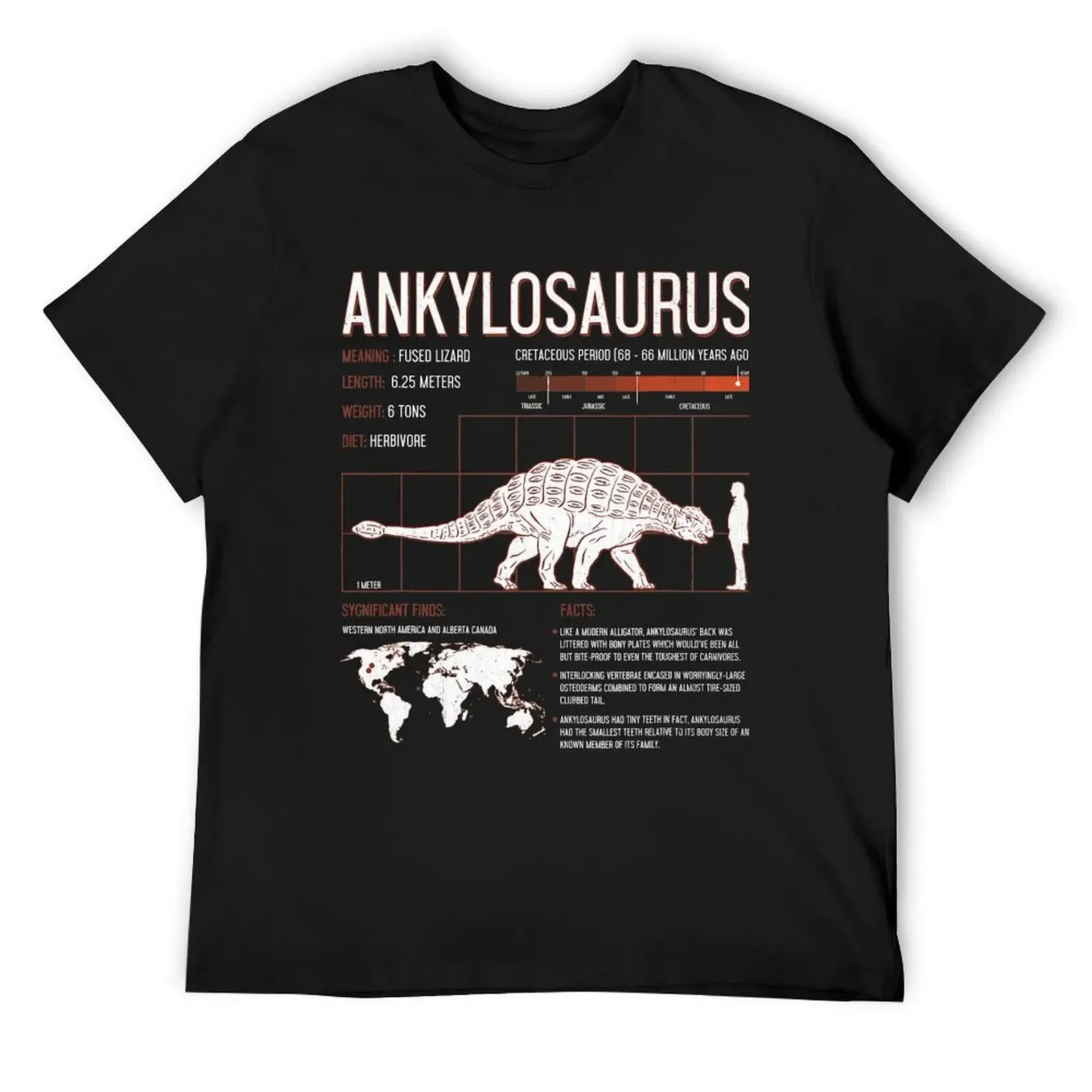 

Ankylosaurus Dinosaur Facts T Shirt Mens Womens Kids Science T-Shirt Short sleeve tee graphic tee shirt plain white t shirts men