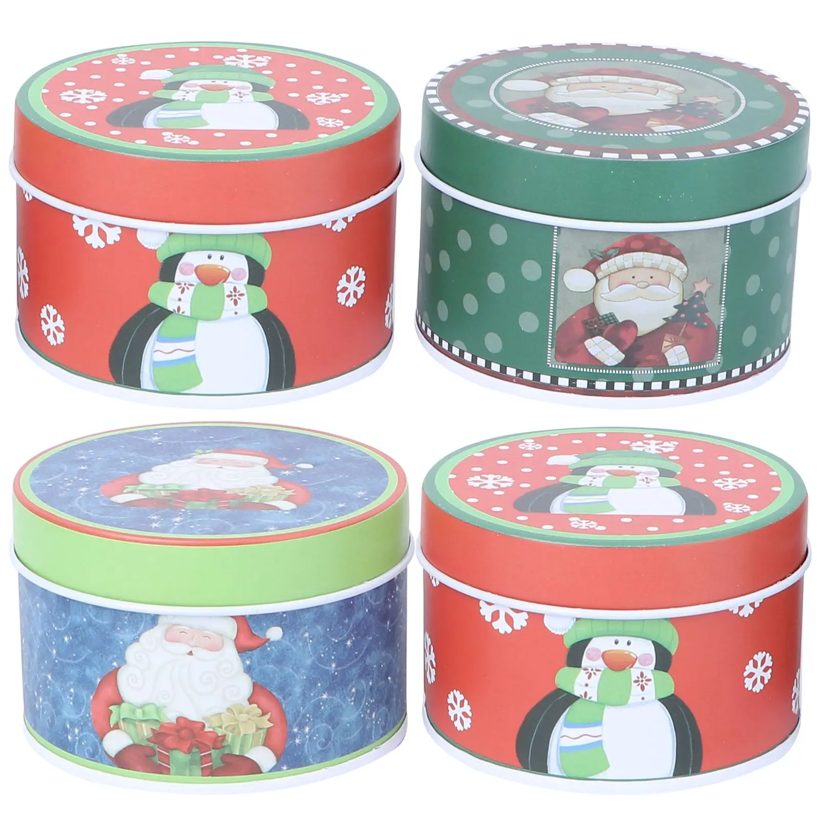 

4 pcs Gift Tin Box Small Cookie Tins with Lids Cookie Container for Gift Giving Cookie Boxes for Gift Giving Christmas Tin Boxes